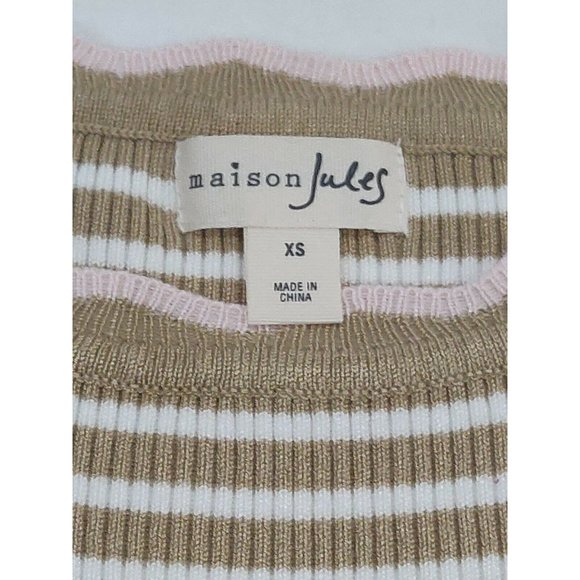 Maison Jules Womens Top XS Beige London Printed - Picture 13 of 15